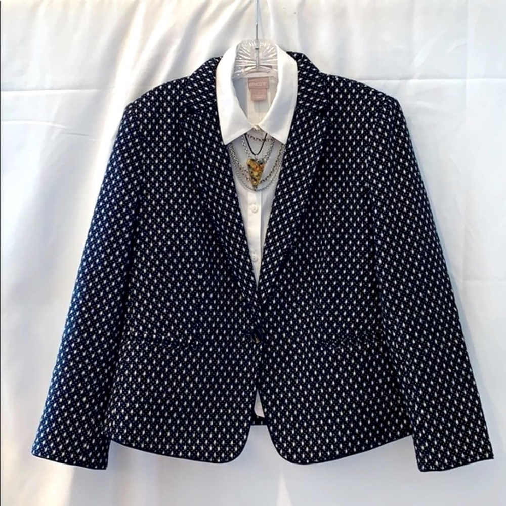 Ann Taylor Black Dotted Lined Jacket (12)